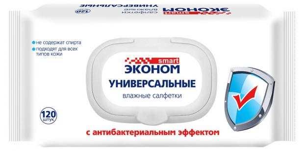 

Влажные салфетки Smart Эконом, 120 шт