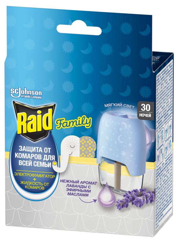 Комплект электрофумигатор жидкость Raid Лаванда на 30 ночей 180₽