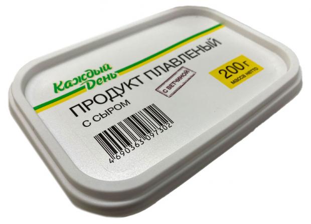 Продукт плавленый с сыром Каждый день с ветчиной 50 200 г 37₽