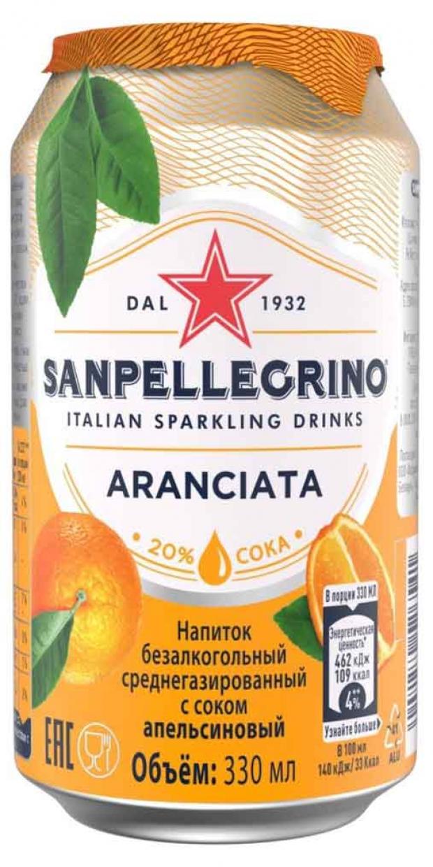 Напиток среднегазированный S.Pellegrino апельсин сокосодержащий, 330 мл