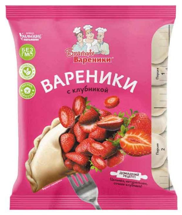 Вареники Братцы Вареники с клубникой замороженные 350 г 103₽