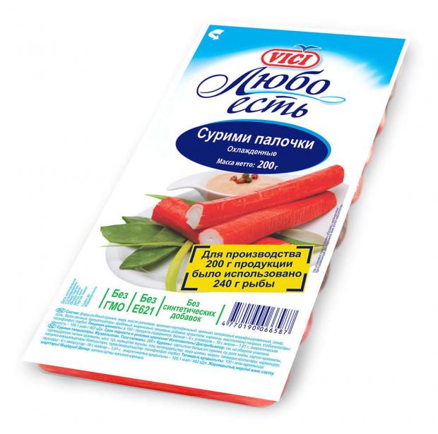 Палочки из Сурими охлажденные VICI Любо есть 200 г 57₽