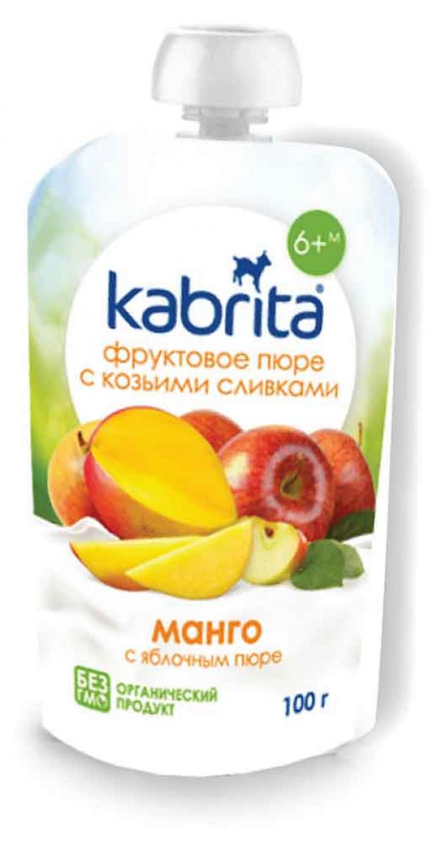 Пюре Kabrita фруктовое с козьими сливками манго с яблочным пюре с 6 мес., 100 г