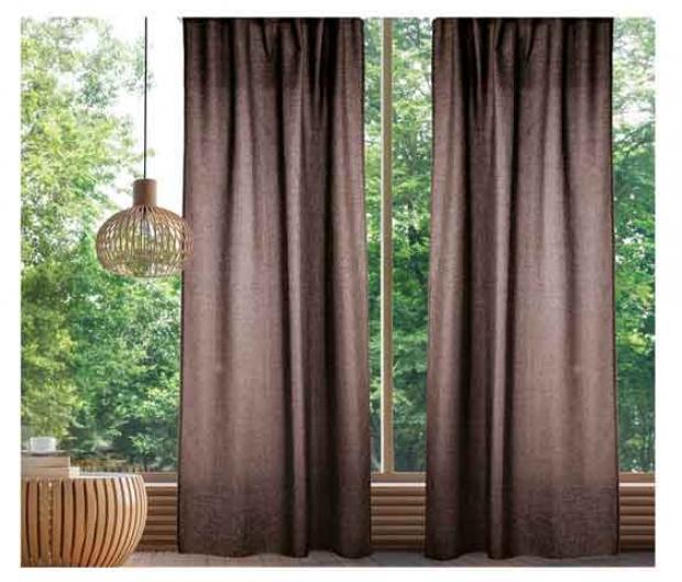 Штора Home Style рогожка коричневая 165х280 см 1260₽