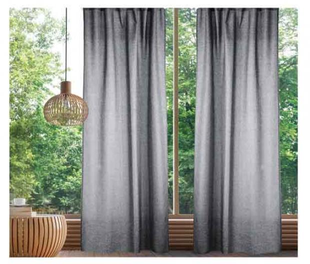 Штора Home Style рогожка серая 165х280 см 1260₽