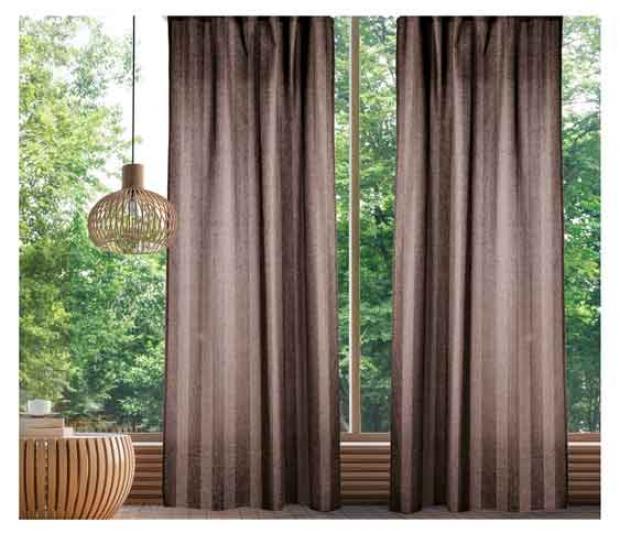 Штора Home Style рогожка коричневая 165х280 см 1260₽