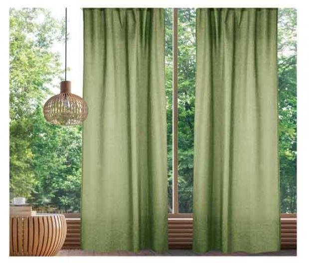 Штора Home Style рогожка зеленая 165х280 см 1260₽