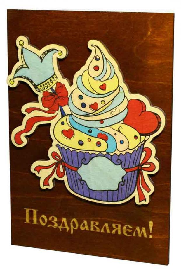 Открытка деревянная Пересвет 120-GP Поздравляем 129₽