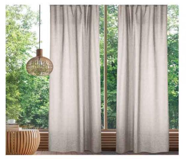 Штора Home Style рогожка бежевая 165х280 см 1260₽