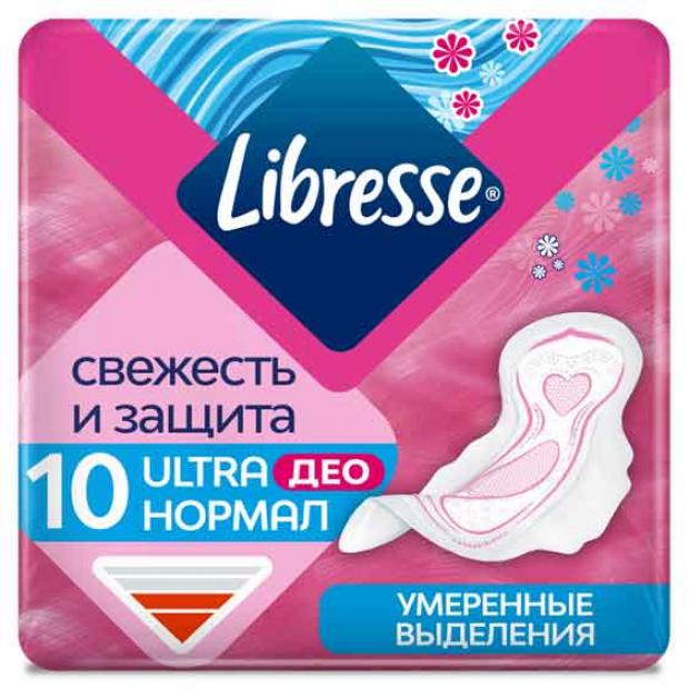 Прокладки гигиенические Libresse Ultra Normal Deo с мягкой поверхностью 10 шт 81₽