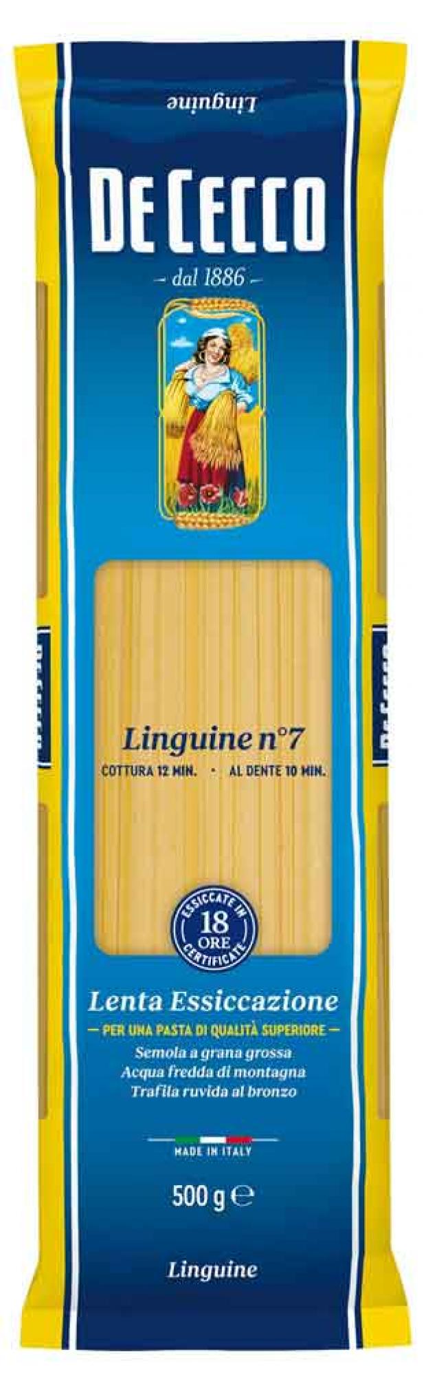 Макаронные изделия De Cecco Linguine №07, 500 г макаронные изделия de cecco фарфалле 93 farfalle con spinaci 500 г