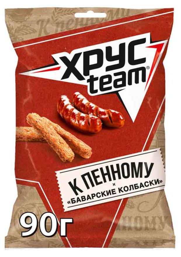 

Сухарики ржаные Хрусteam К пенному со вкусом баварских колбасок, 90 г