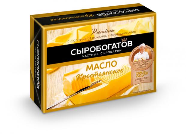 

Масло сливочное «Сыробогатов» Крестьянское 72,5%, 175 г
