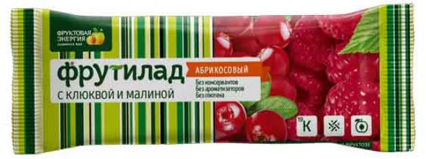 Батончик фруктовый Фруктовая энергия клюква-малина 30 г 39₽