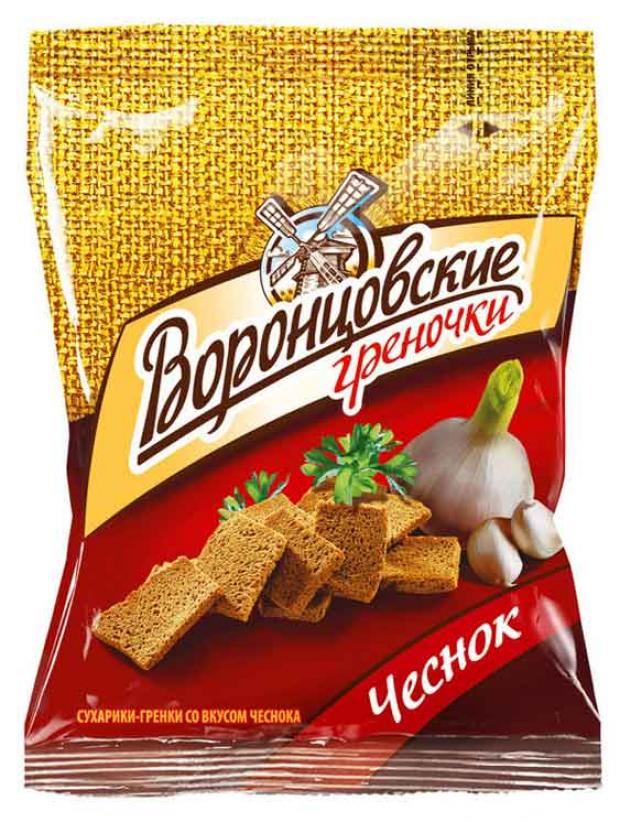 Гренки ржано-пшеничные «Воронцовские» со вкусом чеснока, 60 г