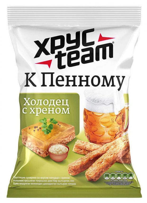 

Сухарики ржаные Хрусteam К Пенному со вкусом холодца с хреном, 90 г