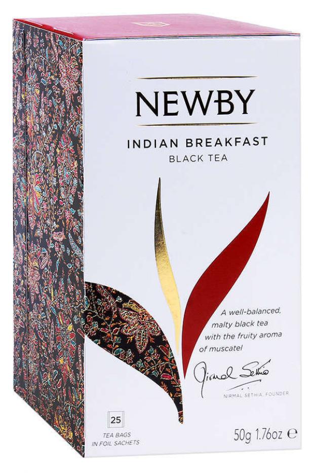 

Чай черный Newby Indian Breakfast в пакатиках, 25х2 г