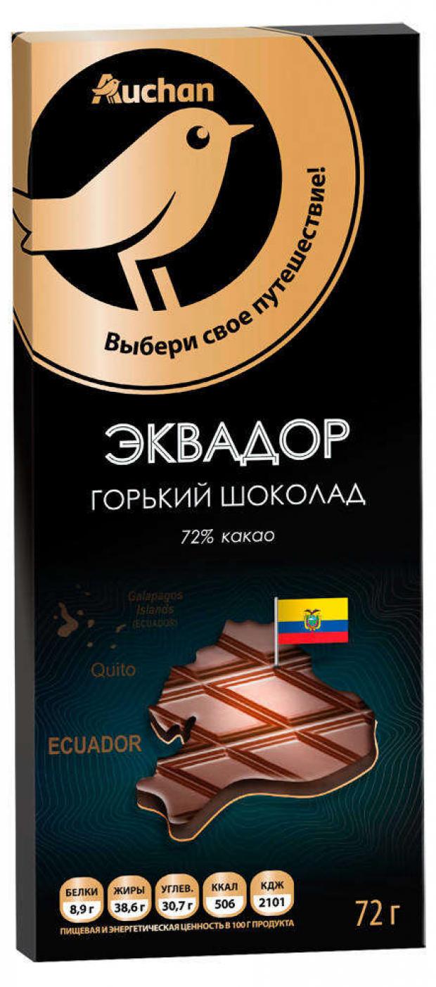 

Шоколад Auchan Золотая Птица горький Эквадор, 72 г