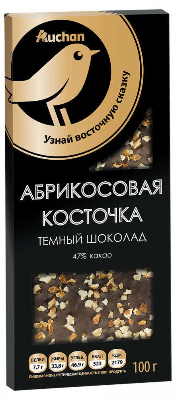 Шоколад АШАН Золотая Птица темный с абрикосовой косточкой 100 г 80₽