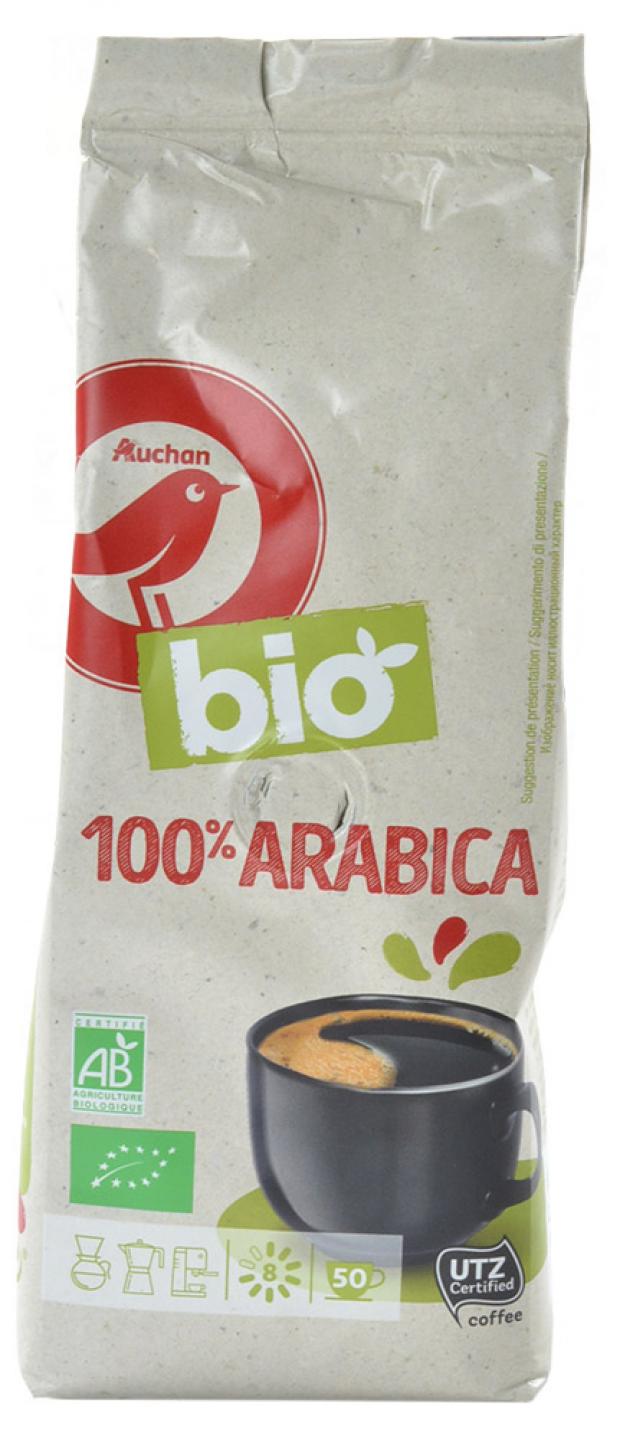 Кофе молотый АШАН Arabica жареный БИО, 250 г