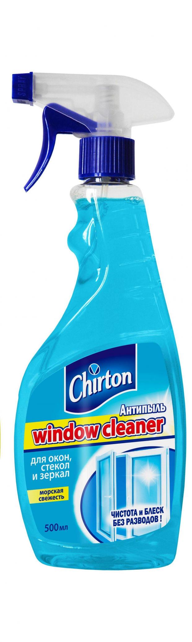 Спрей для мытья окон стекол и зеркал Chirton Морская Свежесть 500 мл 95₽