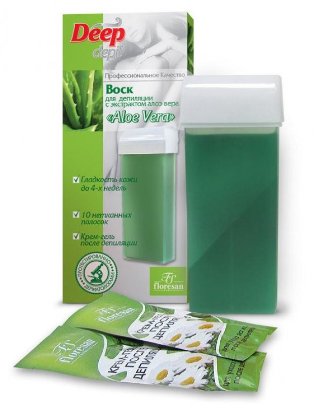 

Воск для депиляции Floresan Aloe Vera с экстрактом алоэ-вера, 100 мл