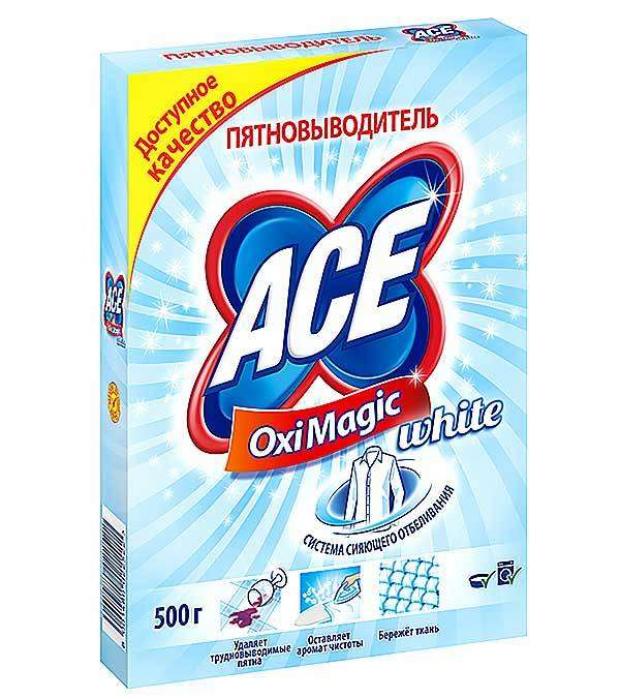 

Пятновыводитель Ace Oxi Magic White для белого белья, 500 г