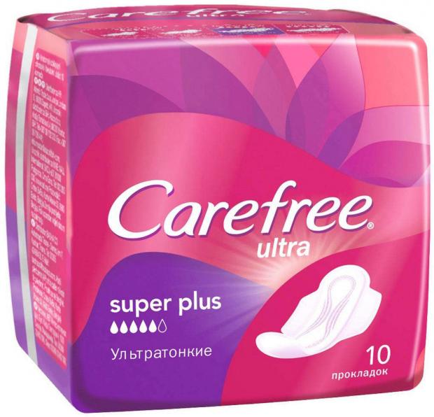 

Прокладки гигиенические ультратонкие Carefree Ultra Super Plus, 10 шт