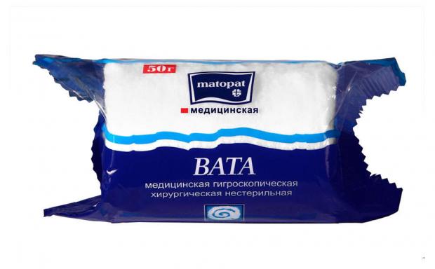 

Вата медицинская хирургическая Matopat нестерильная, 50 г