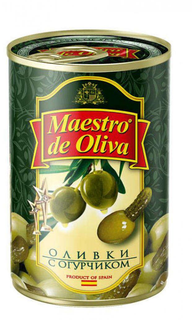 

Оливки зеленые Maestro de Oliva на огурчике в оливковом масле, 300 г