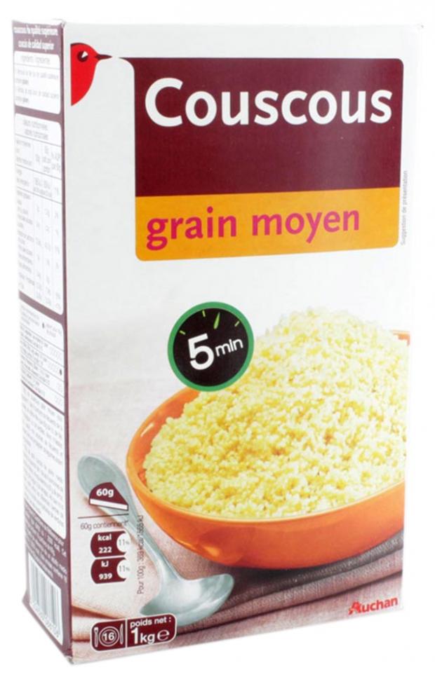 

Кускус пшеничный АШАН Grain Moyen, 1 кг