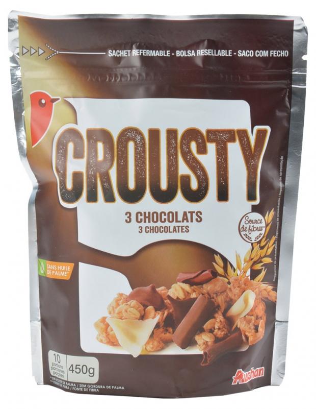 

Мюсли АШАН зерновые CROUSTY три шоколада, 450 г