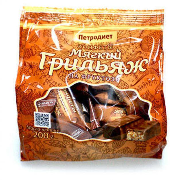 Конфеты Петродиет мягкий грильяж на фруктозе 200 г 163₽