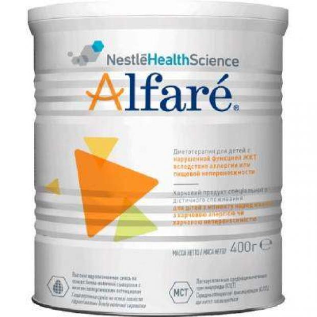 Смесь безлактозная Alfare для детей с аллергией на коровий белок, 400 г