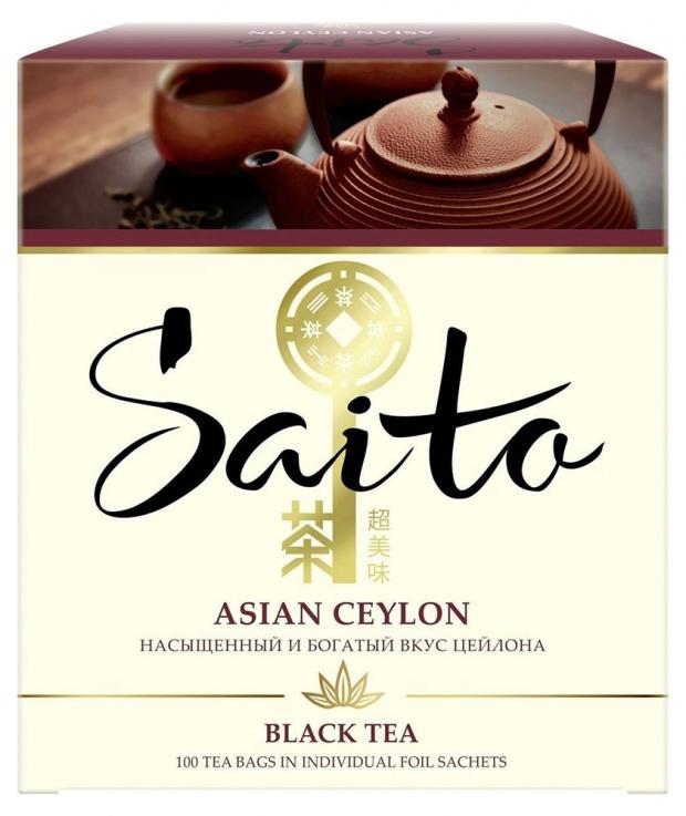 

Чай черный Saito Asian Ceylon Янтарный цвет в пакетиках, 10х2 г