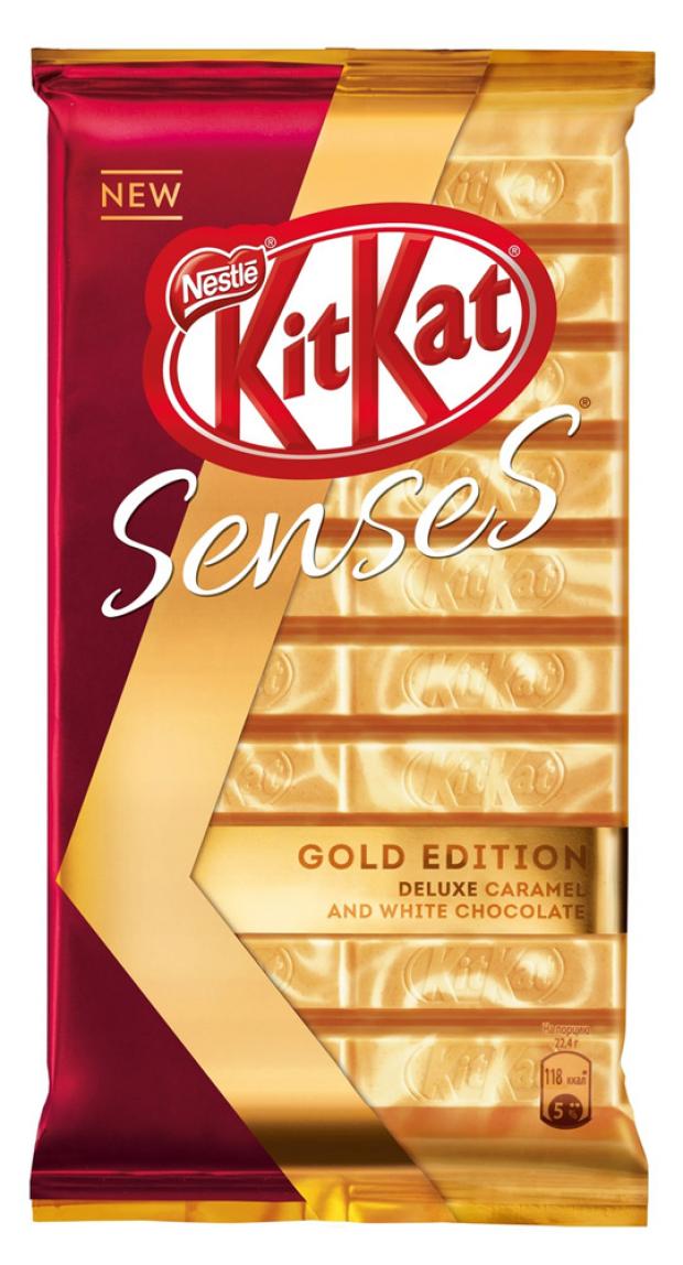 Шоколад KitKat Senses Gold Edition белый карамельный, 112 г