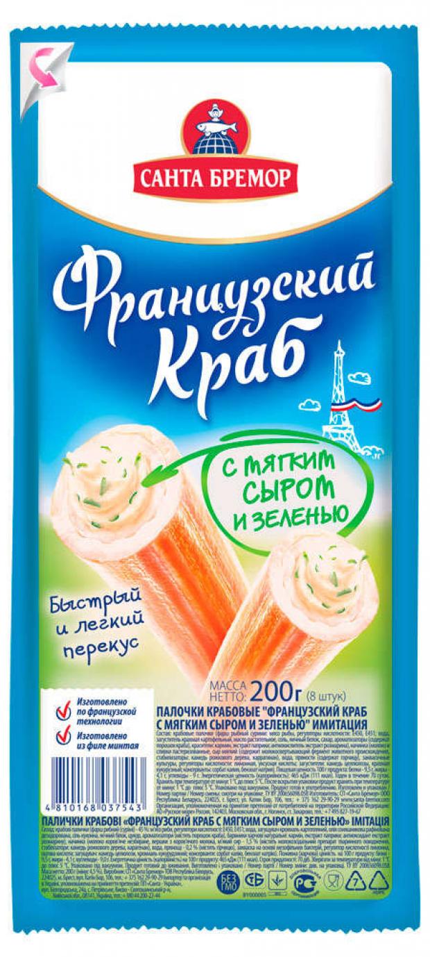 

Крабовые палочки «Санта Бремор» Французский краб с мягким сыром и зеленью, 200 г