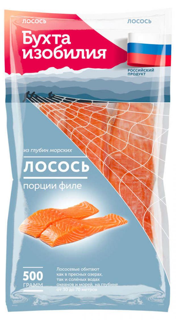 

Филе лосося «Бухта Изобилия» с кожей мороженное, 500 г