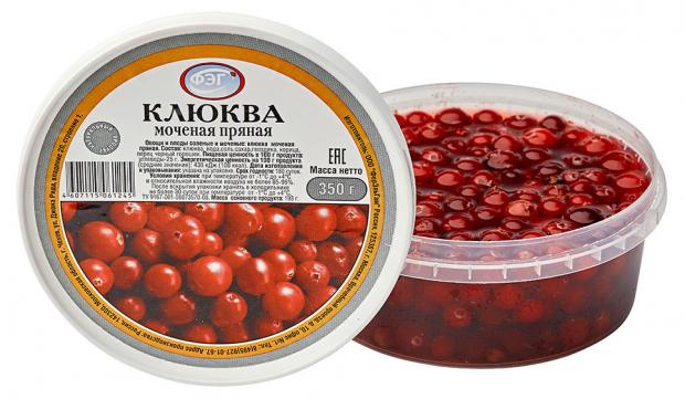 

Клюква моченая «ФЭГ» пряная, 350 г