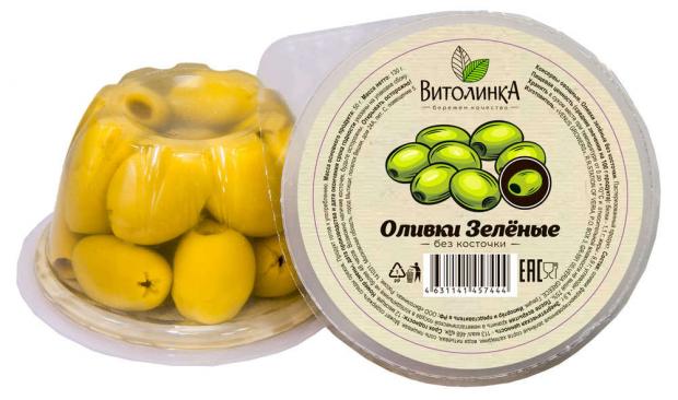 

Оливки зеленые «Витолинка» без косточек, 130 г