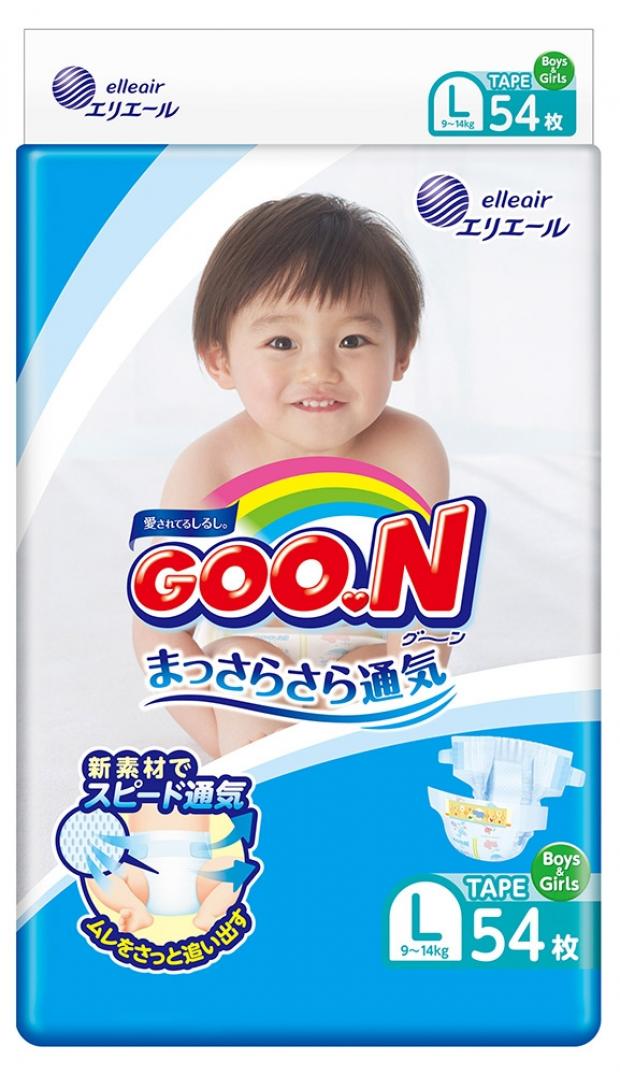 

Подгузники GOO.N L (9-14 кг), 54 шт