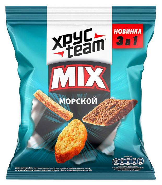 

Сухарики ржаные Хрусteam Mix морское ассорти, 100 г