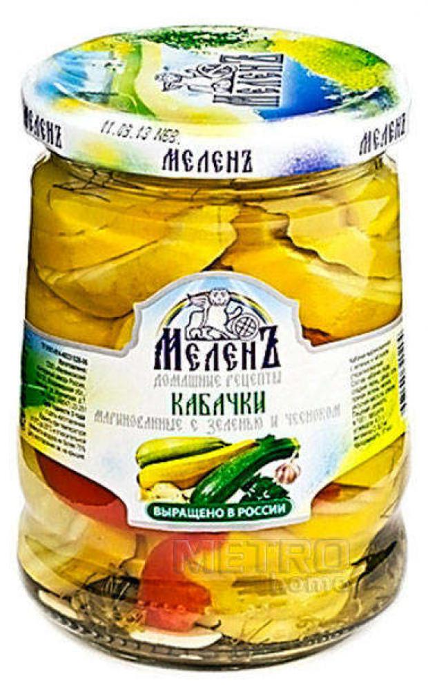 

Кабачки маринованные «Меленъ» с зеленью и чесноком, 520 г