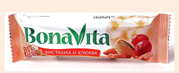 

Батончик ореховый Bona Vita фисташки клюква и мед, 35 г
