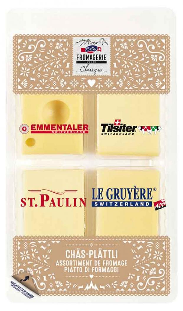 Ассорти сыров Emmi из 4-х сыров, 250 г х 5 шт