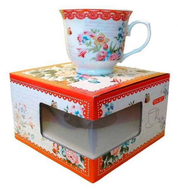 Чашка с блюдцем Vitto фарфоровая 220 мл 301₽