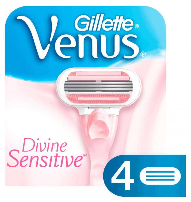 

Сменные кассеты для бритья Venus Divine Sensitive, 4 шт
