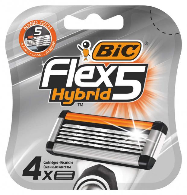 Сменные кассеты для бритья Bic Flex 5 Hybrid 4 шт 658₽
