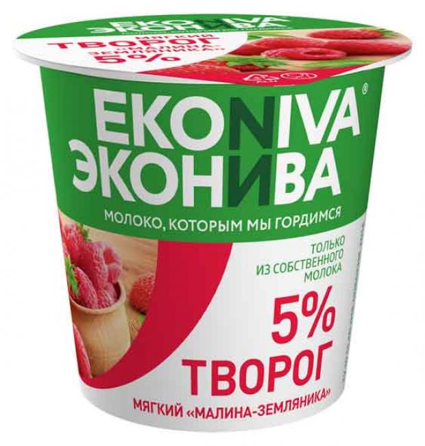 Творог EkoNiva малина земляника 5 125 г 40₽