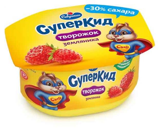 Паста творожная Савушкин СуперКид земляника 35 110 г 36₽